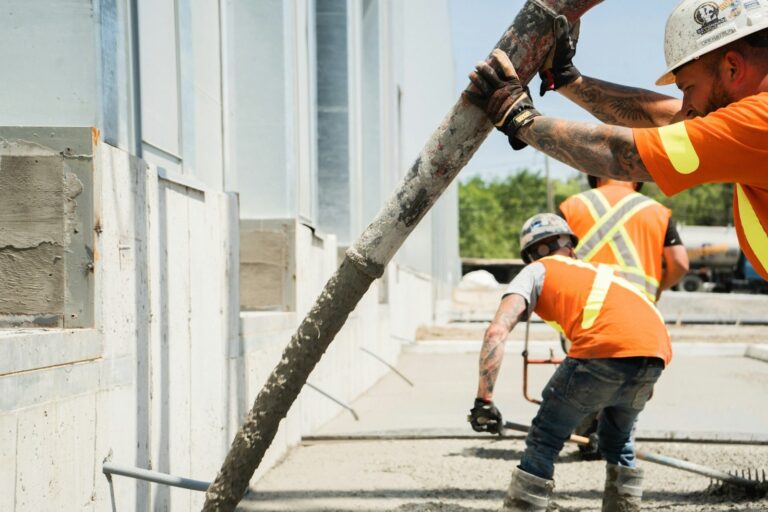 Commercial concrete pour on site
