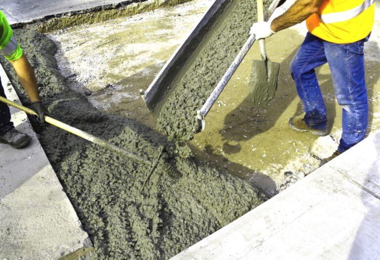 Concrete mix being placed on site