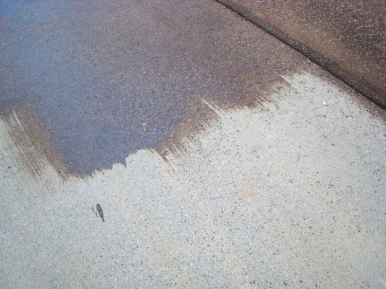 Stain on a concrete surface