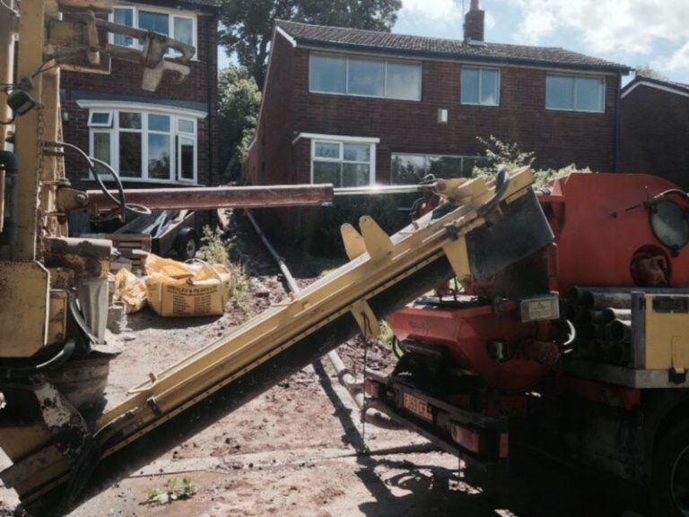 Domestic concrete pour at a house