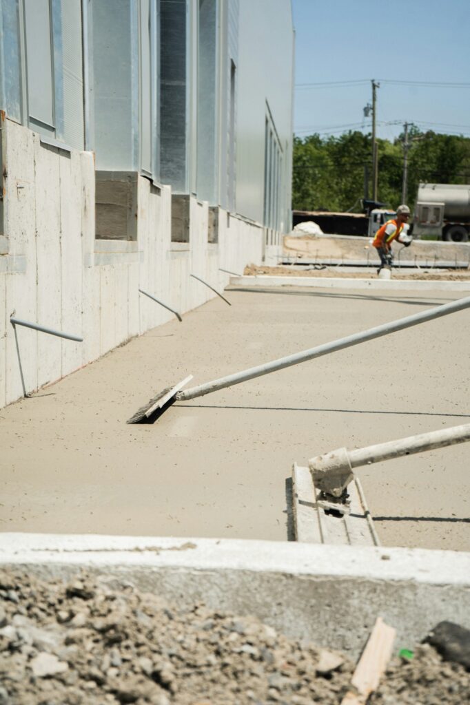 Freshly laid domestic concrete slab