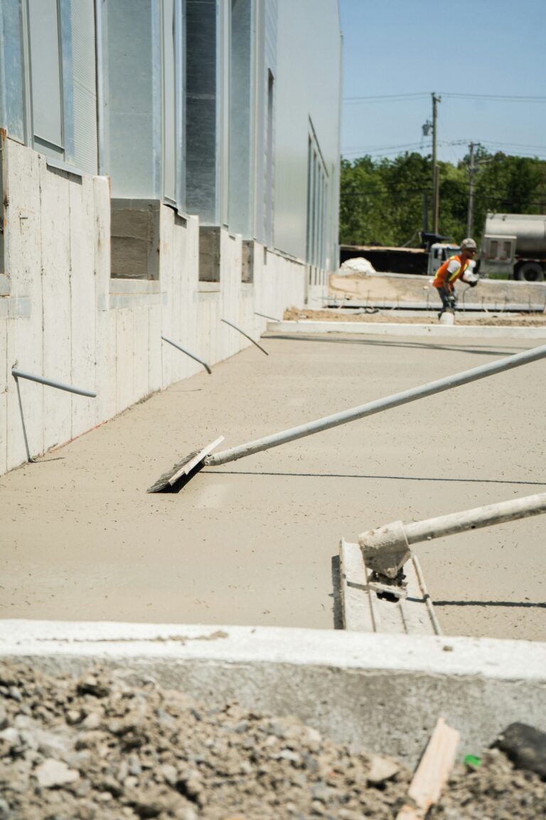 Freshly laid domestic concrete slab